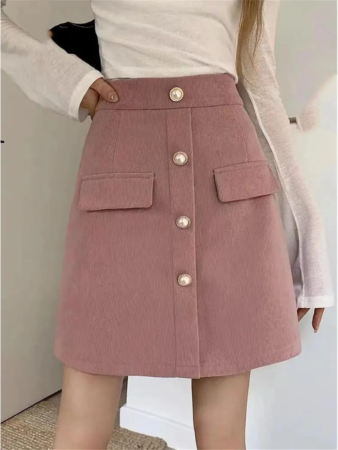 Women High-Waisted Skirt for Women Spring A-line Covering Belly and Slimming Buttocks Short Skirt