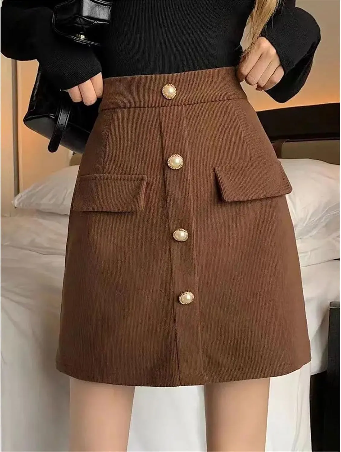 Women High-Waisted Skirt for Women Spring A-line Covering Belly and Slimming Buttocks Short Skirt