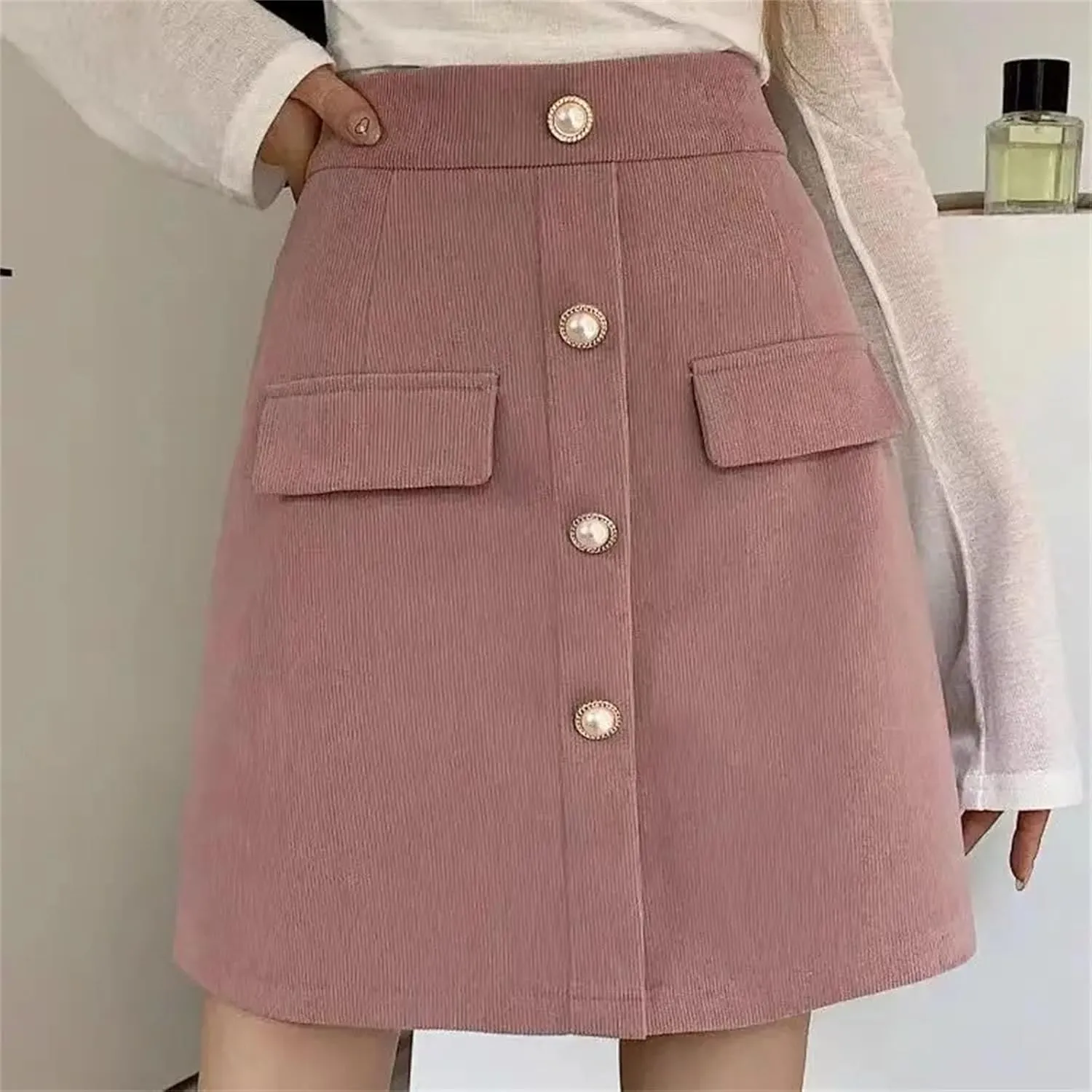 Women High-Waisted Skirt for Women Spring A-line Covering Belly and Slimming Buttocks Short Skirt