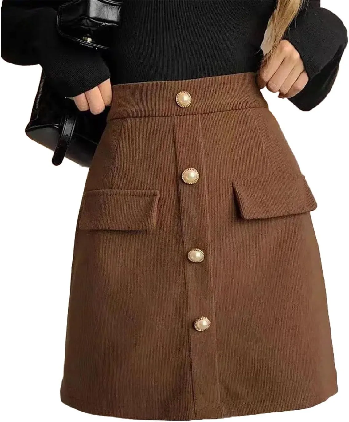 Women High-Waisted Skirt for Women Spring A-line Covering Belly and Slimming Buttocks Short Skirt