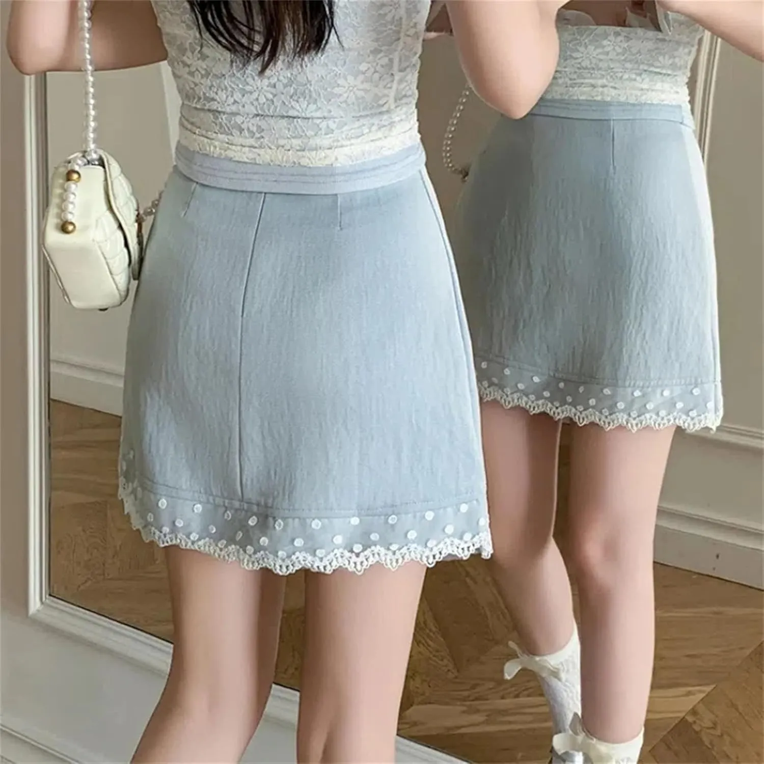 Women High Waisted Sports Short Skirt Style Women High Waist Mini Skirt Ladies Package Hip Skirts