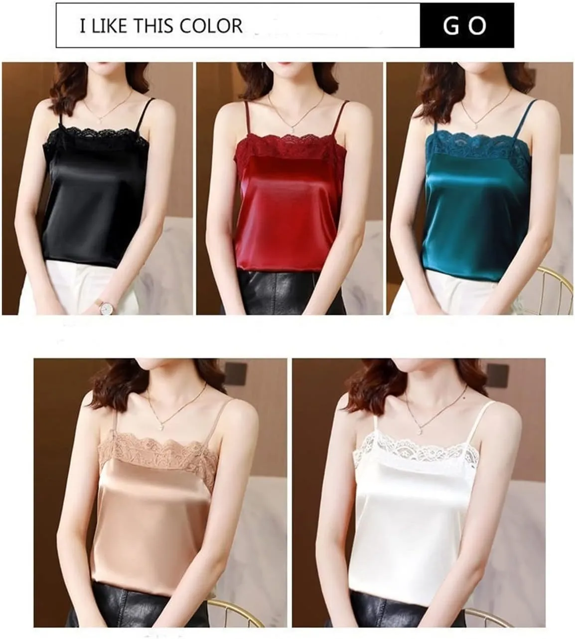 Women lace Retro O-Neck Plus Size Sexy Tube top Satin Basic Camisole Sleeveless top