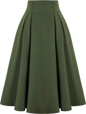 Women Skirts Women Vintage Fashion Casual Plaid Skirt Vintage High Waist Pleated Skirt Spring Dresses Midi Skirts