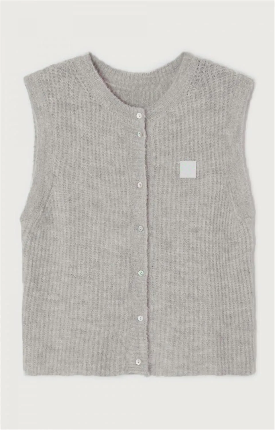 Women Y2k Knitted Sweater Vest Sleeveelss Button Down Round Neck Ribbed Knit Tank Top Cardigan Vest Streetwear