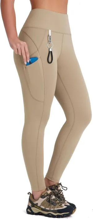 Women's 27" High Waisted Hiking Leggings with Zipper Pockets Tummy Control Workout Running Yoga Cargo Pants