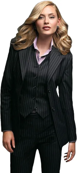Women's 3-Piece Striped Suit Business Slim Fit Work Wear Office Jacket Lady Blazer   Pants   Vest