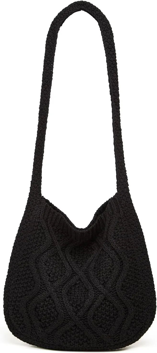 Women's Aesthetic Tote Bags Handwoven Knitted Shoulder Handbag Purse Hobo Bag Large Shoulder Shopping Bag Travel