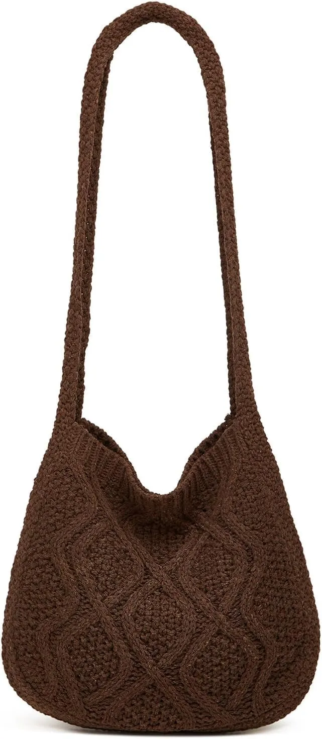 Women's Aesthetic Tote Bags Handwoven Knitted Shoulder Handbag Purse Hobo Bag Large Shoulder Shopping Bag Travel