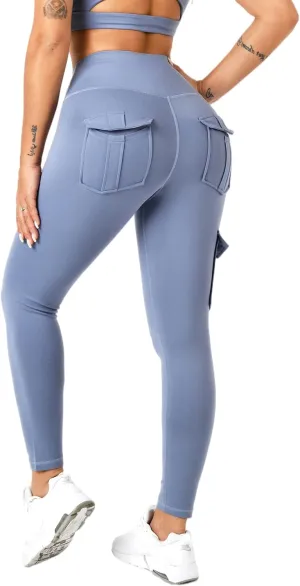 Women's Cargo Yoga Leggings with 4 Pockets High Waisted Tummy Control Stretch Workout Pants Gym Tights