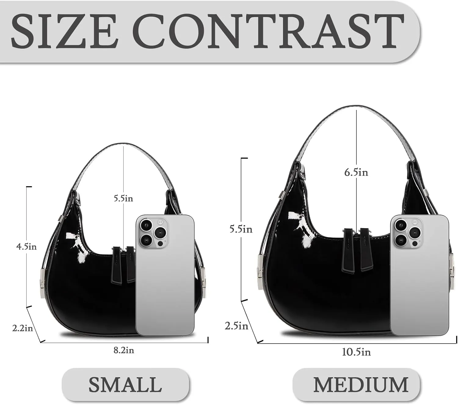 Women's Crescent Shoulder Bags Fashion Y2k 90s Hobo Crescent Handbags,Underarm Shoulder Purse BagUpsized Version