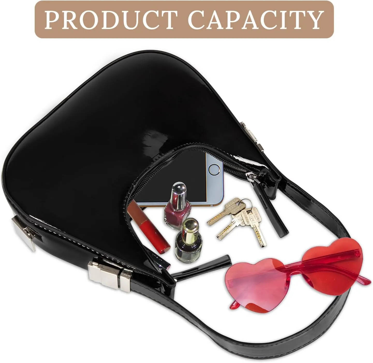 Women's Crescent Shoulder Bags Fashion Y2k 90s Hobo Crescent Handbags,Underarm Shoulder Purse BagUpsized Version