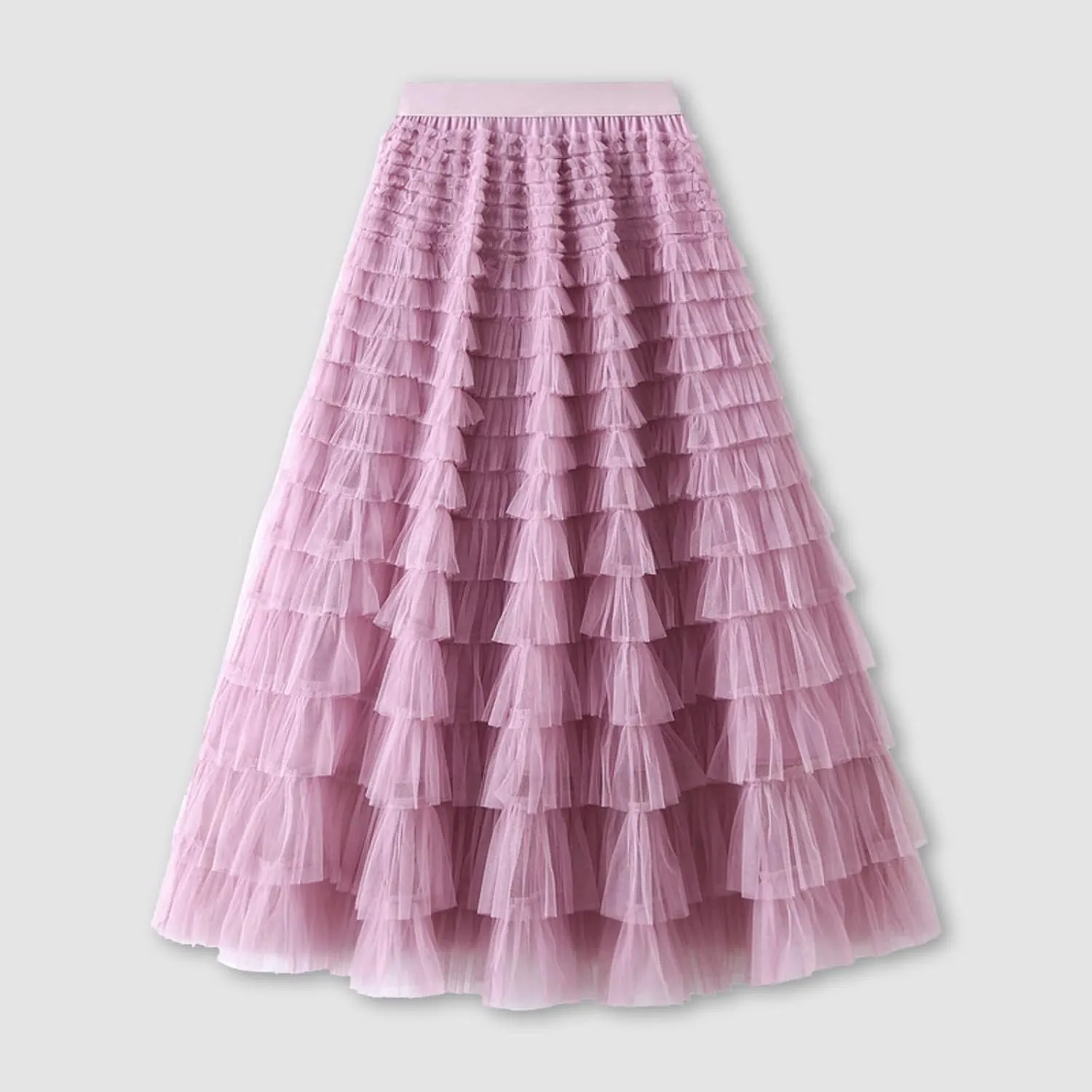 Women's Floral Midi Skirt Layered Heavy Industry Cake Skirts Vintage Irregular Beach Thin Skirt Pleated Cheer