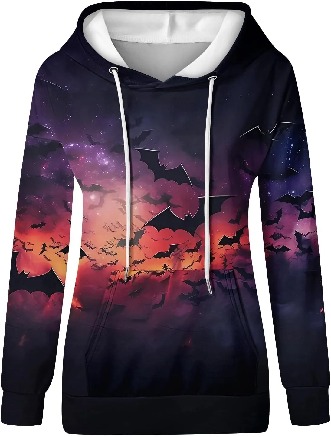 Women's Halloween Witch Shadow Print Casual Shirt Oversized Halloween Graphic Hoodie Fall Fashion Long Sleeve Pullover