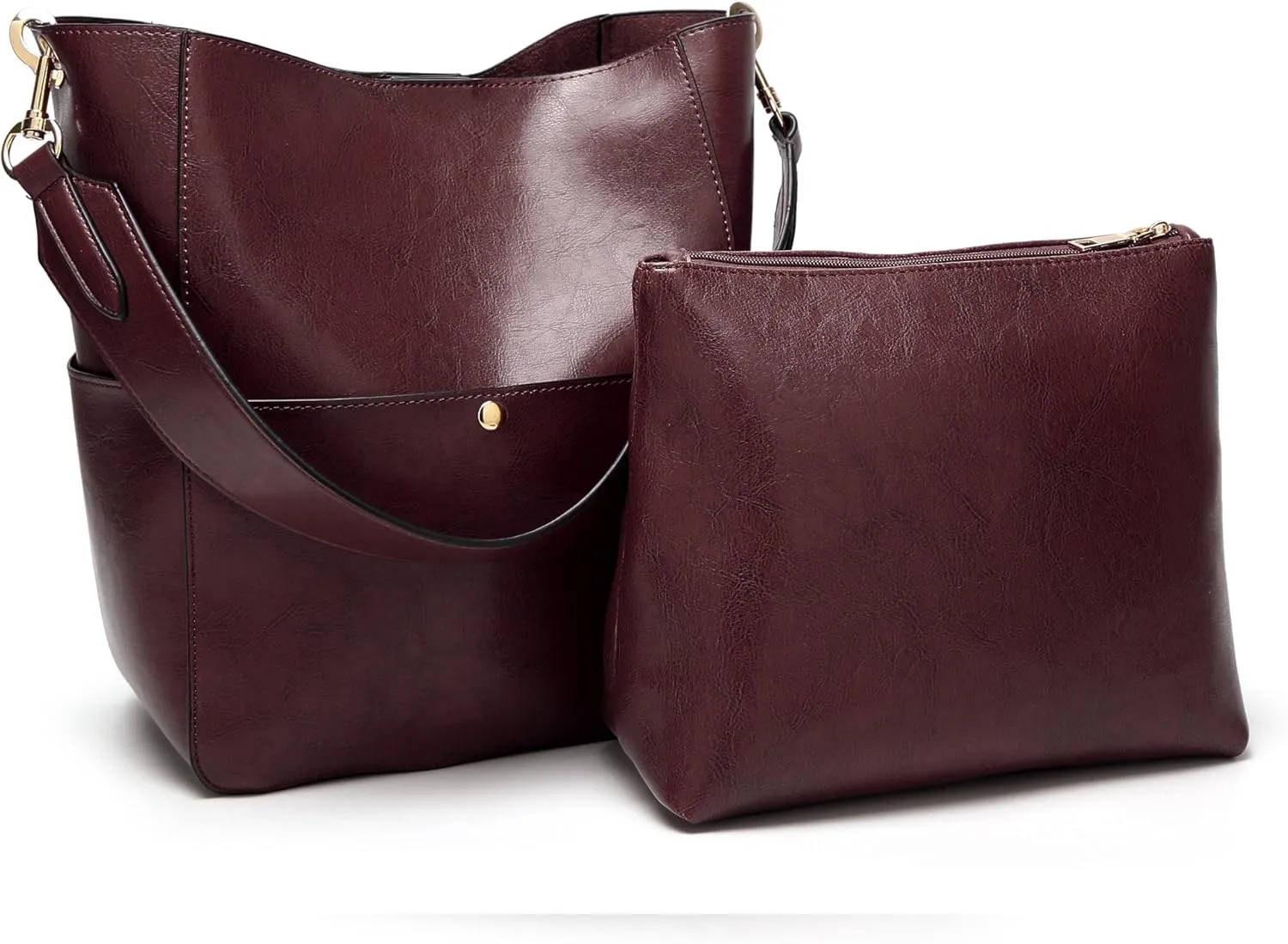 Womens Handbag, Pu Leather Bucket Tote Purse And Handbags Medium Satchel Hobo Purse Designer Work Shoulder Bags