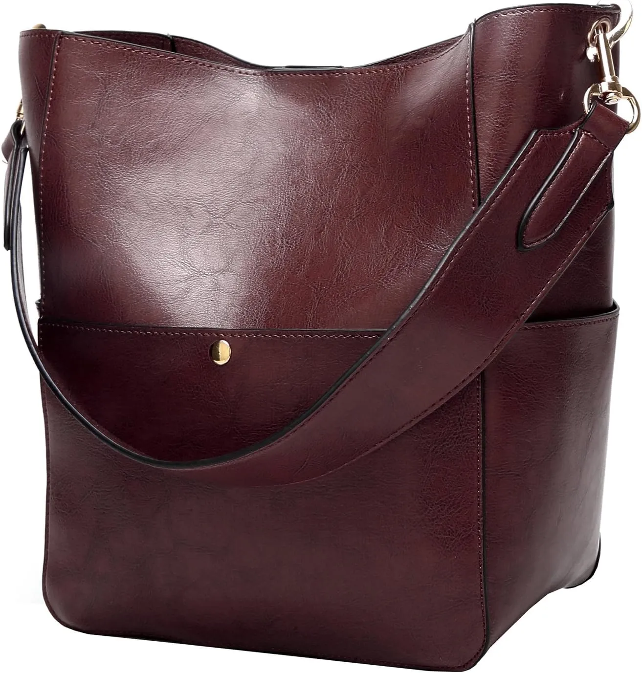Womens Handbag, Pu Leather Bucket Tote Purse And Handbags Medium Satchel Hobo Purse Designer Work Shoulder Bags
