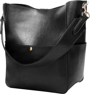 Womens Handbag, Pu Leather Bucket Tote Purse And Handbags Medium Satchel Hobo Purse Designer Work Shoulder Bags