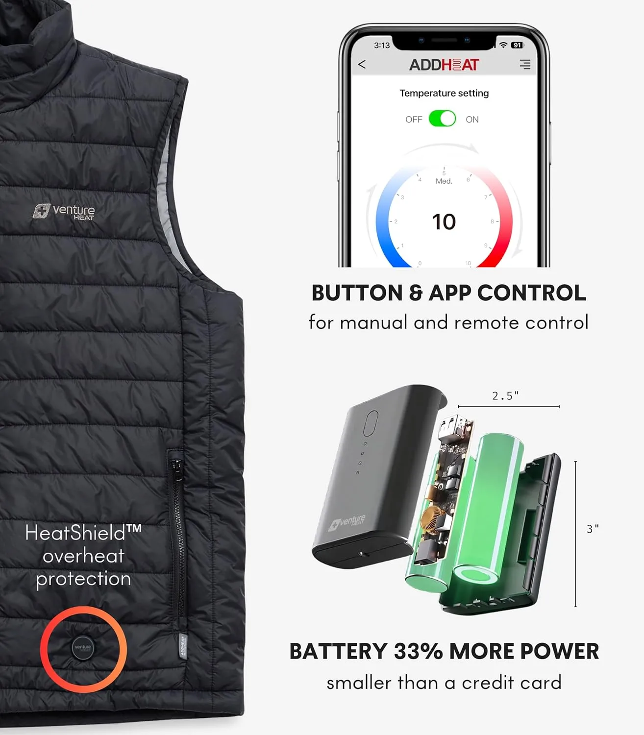 Women's Heated Vest with Battery Included - 4 Warming Zones, Bluetooth App Control, Outdoor Insulated Puffer