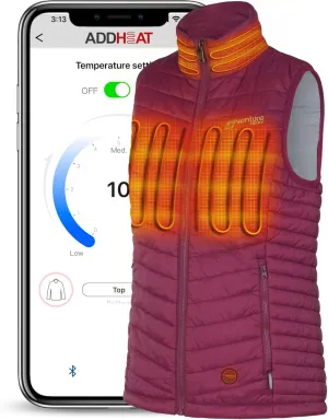 Women's Heated Vest with Battery Included - 4 Warming Zones, Bluetooth App Control, Outdoor Insulated Puffer