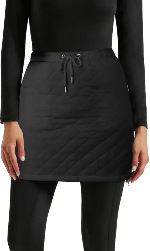Women's Quilted Skirt Insulated Warm Snow Skorts for Hiking Running Zipping Both Way Ladies Long Skirts Size
