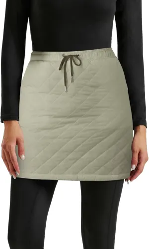 Women's Quilted Skirt Insulated Warm Snow Skorts for Hiking Running Zipping Both Way Ladies Long Skirts Size
