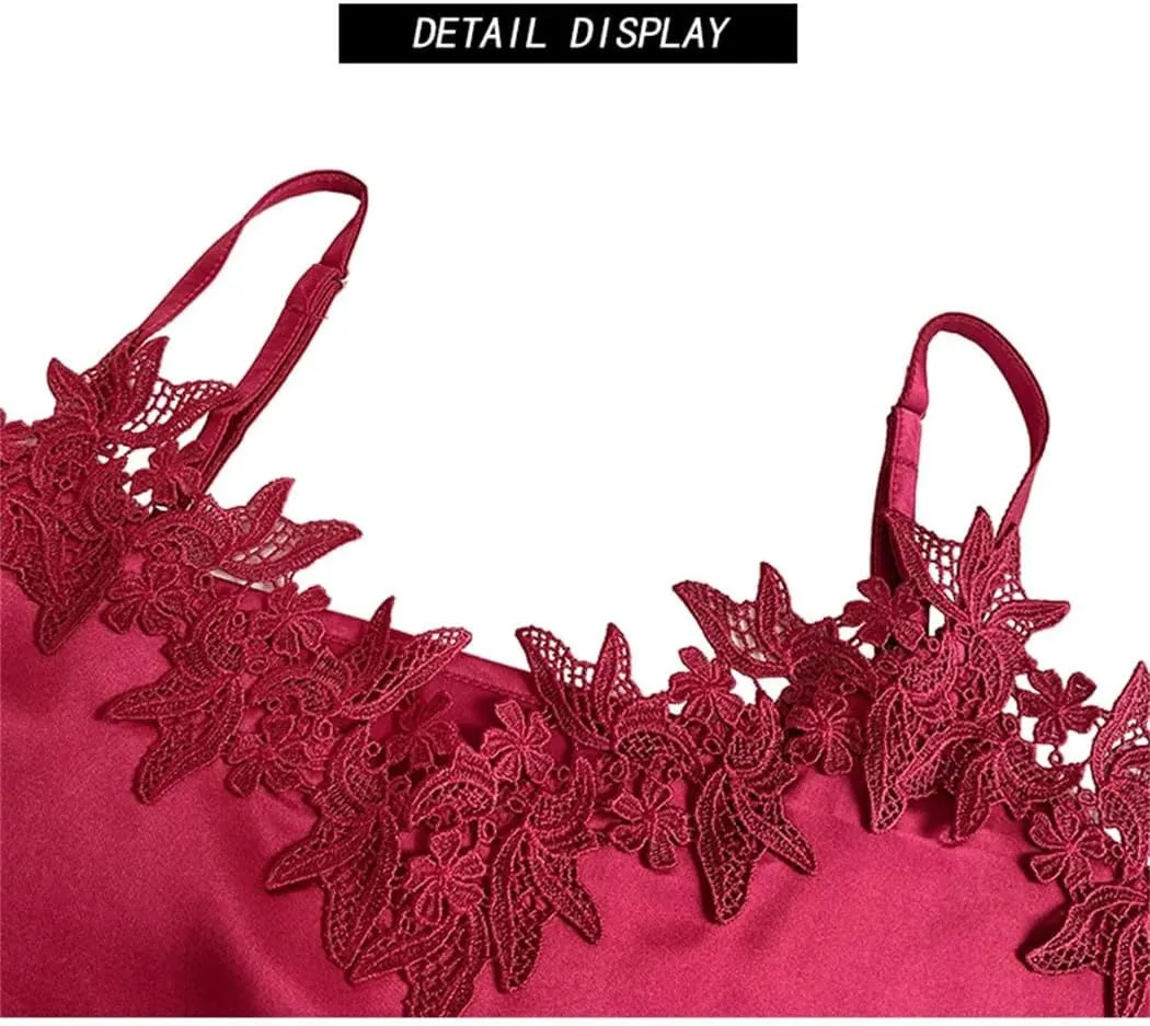 Women's Silk Satin Camisole 2025 Spring Summer Backless Tank Top Lace Flowers Sleeveless Shirt