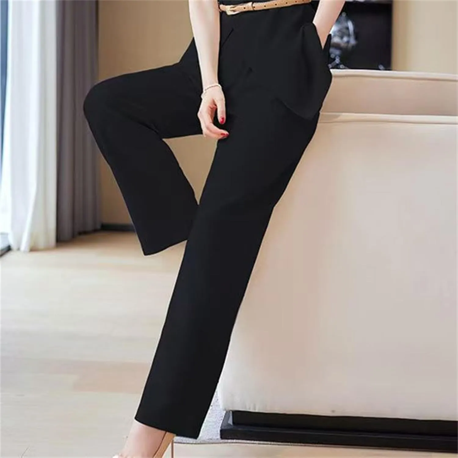 Womens Sleeveless Suit Vest and Wide Leg Pants Business Summer Casual Top Blazer Jacket Suit Sets for Women 2 Piece Outfits