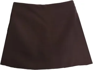 Women's Solid Color Pocket Decoration Slim fit Short Skirt Spring high Waisted Short Skirt Pants