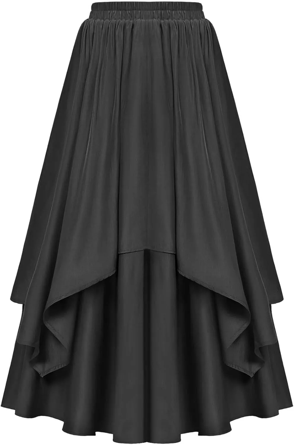 Womens Steampunk Renaissance Skirts Plus Size Elastic High Waisted Layered Long Maxi Skirt Stretch Party Dress