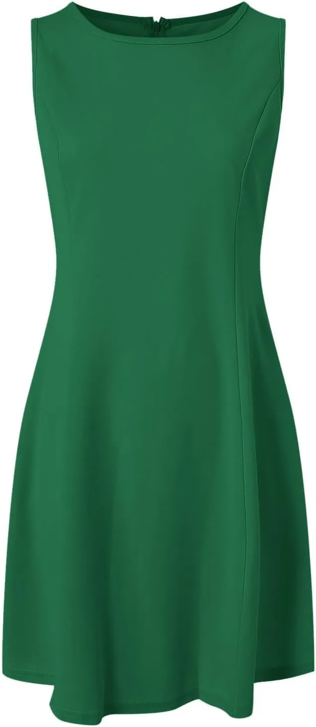 Womens Summer Sleeveless Boat Neck Mini Dress Slim Fitted Party Club Little Short Dresses Cute Sexy Bodycon Dress