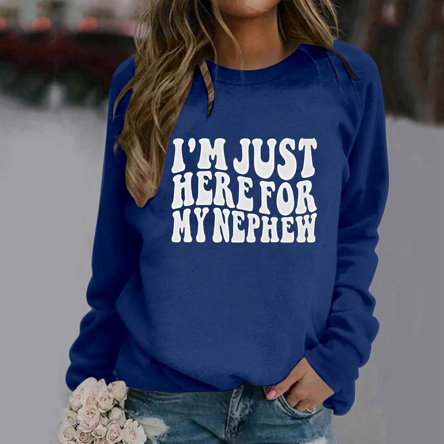 Women's Trendy Pullover Hoodie Letter Print Round Neck Top For Fall & Winter Oversize Hoodies Sweatshirt Women
