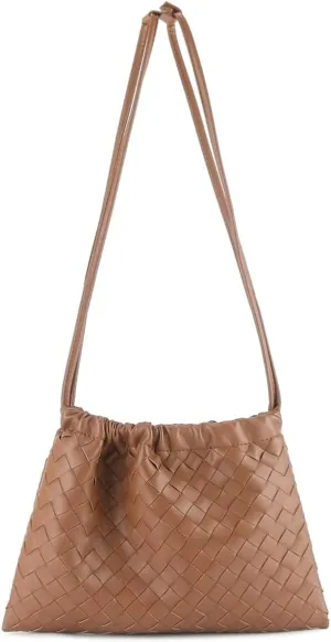Woven Crossbody Bags For Women, Trendy Vegan Leather Dumpling Bag Simplicity Evening Shoulder Bag Purse