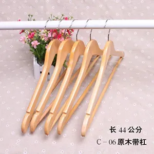 Xyijia Hanger (10Pcs/ Lot Wood Hanger Natural Wood Color Thickening Pants Clip Men and Women High-End Clothing Store Hanger Non-Slip