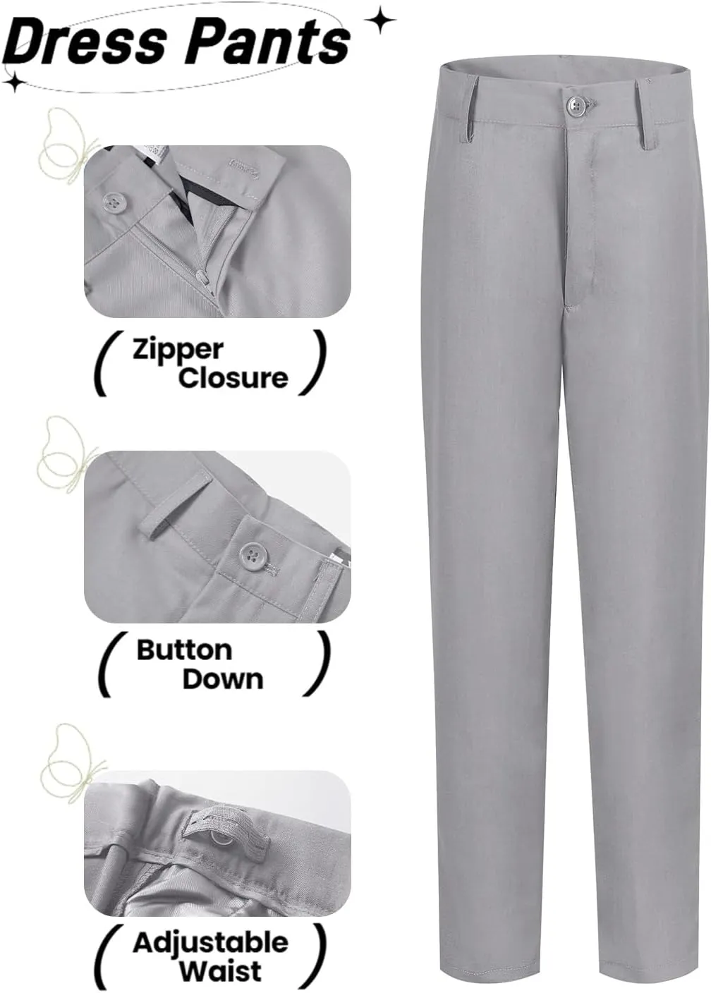 Yanlu Boys Suits Set Vest Pants Dress Shirt and Tie for Toddler Kids Formal Dresswear