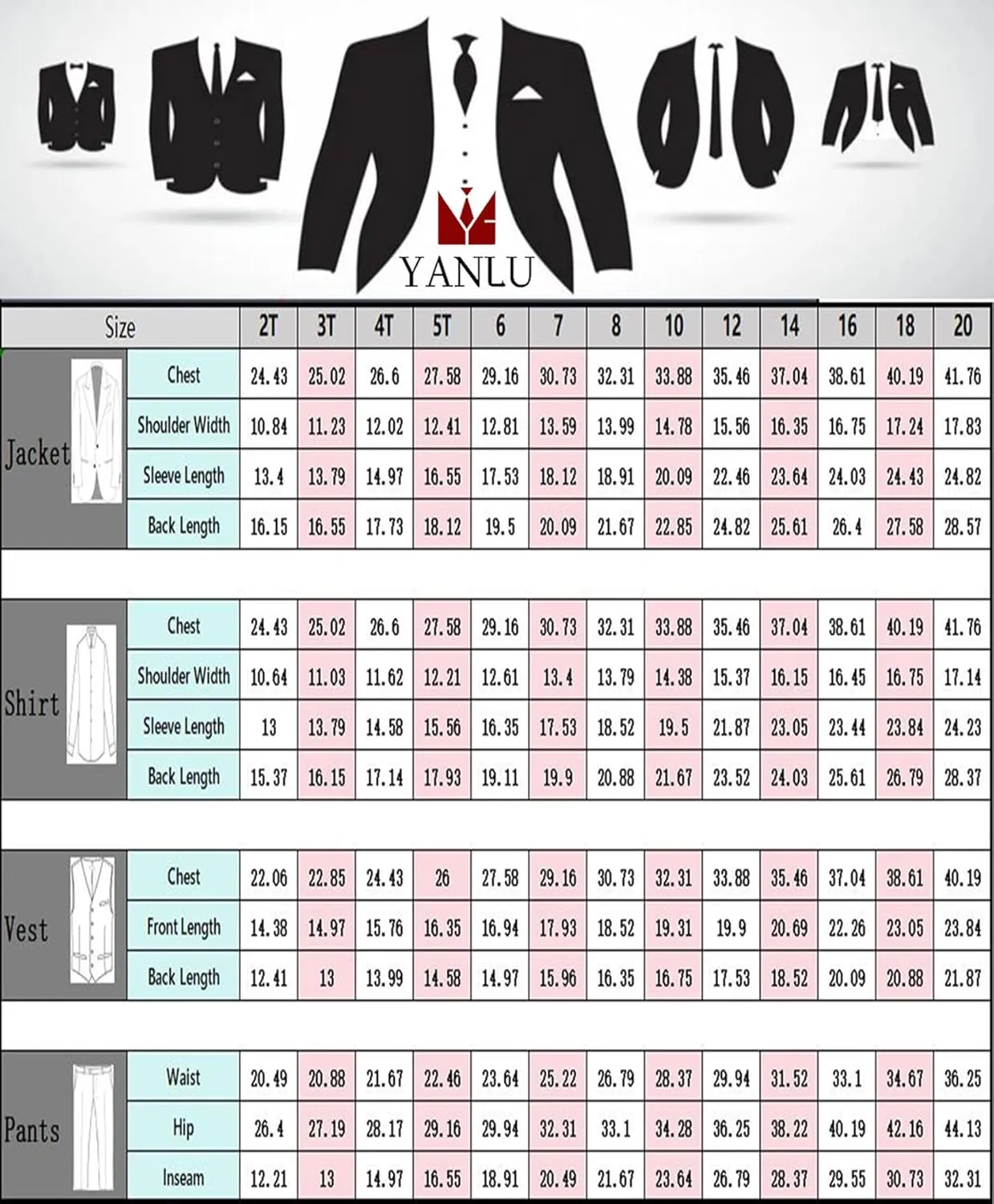 Yanlu Toddler Suits for Boys Formal Suit Ring Bearer Outfit Kids Dress Clothes for Wedding