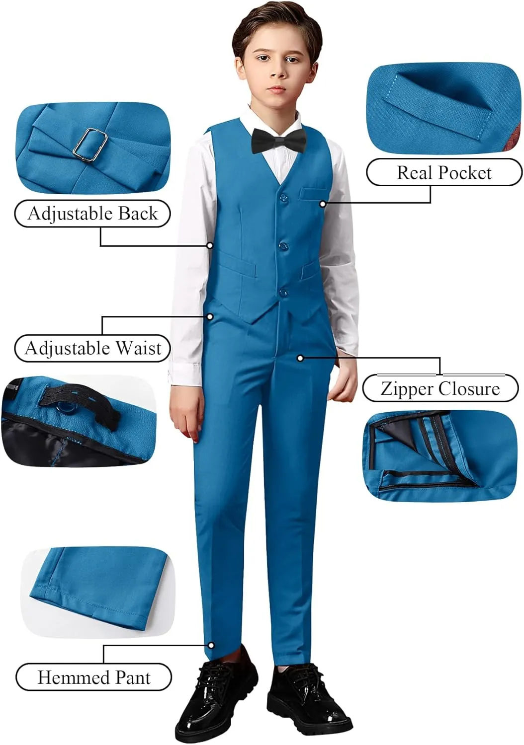 Yanlu Toddler Suits for Boys Formal Suit Ring Bearer Outfit Kids Dress Clothes for Wedding