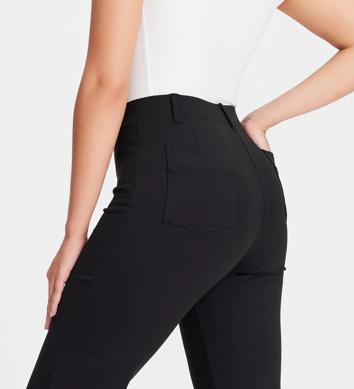 Yogipace,Belt Loops,Women's 22"/25"/28" Cropped Yoga Dress Pants Pull-On Straight Leg Work Pant
