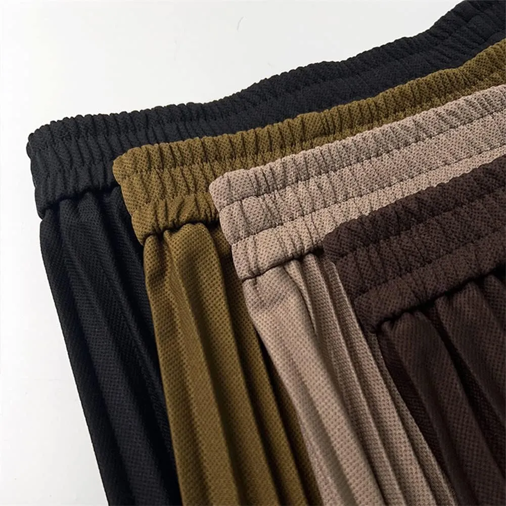 Youllyuu Long Midi Skirt for Women High Waist Pleated Autumn Spring Skirts