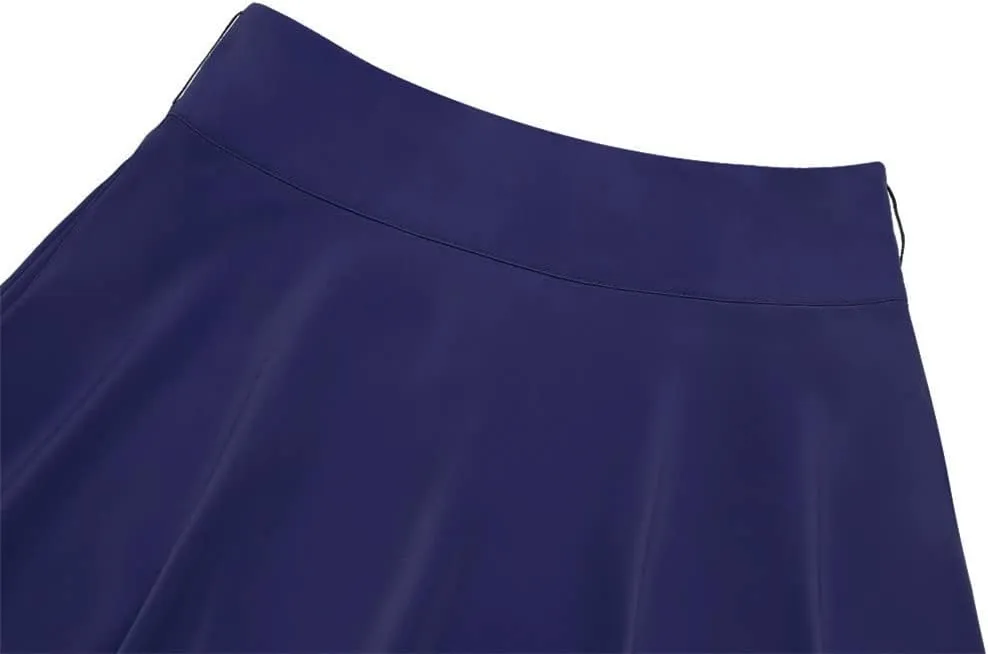 Youllyuu Women A Line Chiffon Skirt High Waist Long Midi Skirts Lace Up Skirt