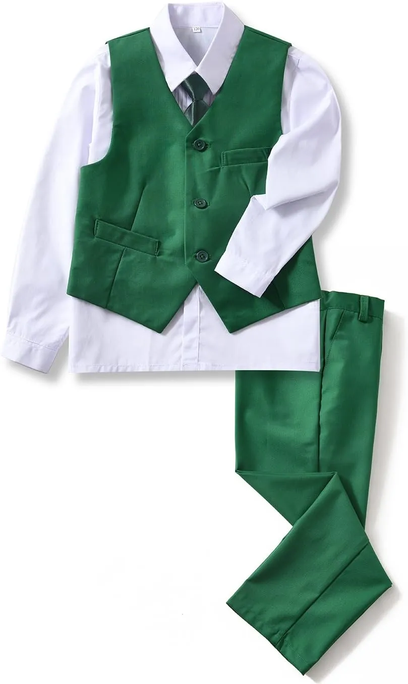 YuanLu Boys Suit Dress Clothes Ring Bearer Outfit Homecoming Dresses Boy Vest and Pants Set for Kids Wedding Tuxedo Suits