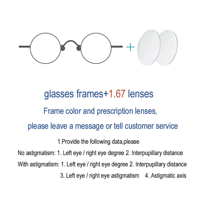 Yujo Unisex Full Rim Small Round Eyeglasses Acetate Y036