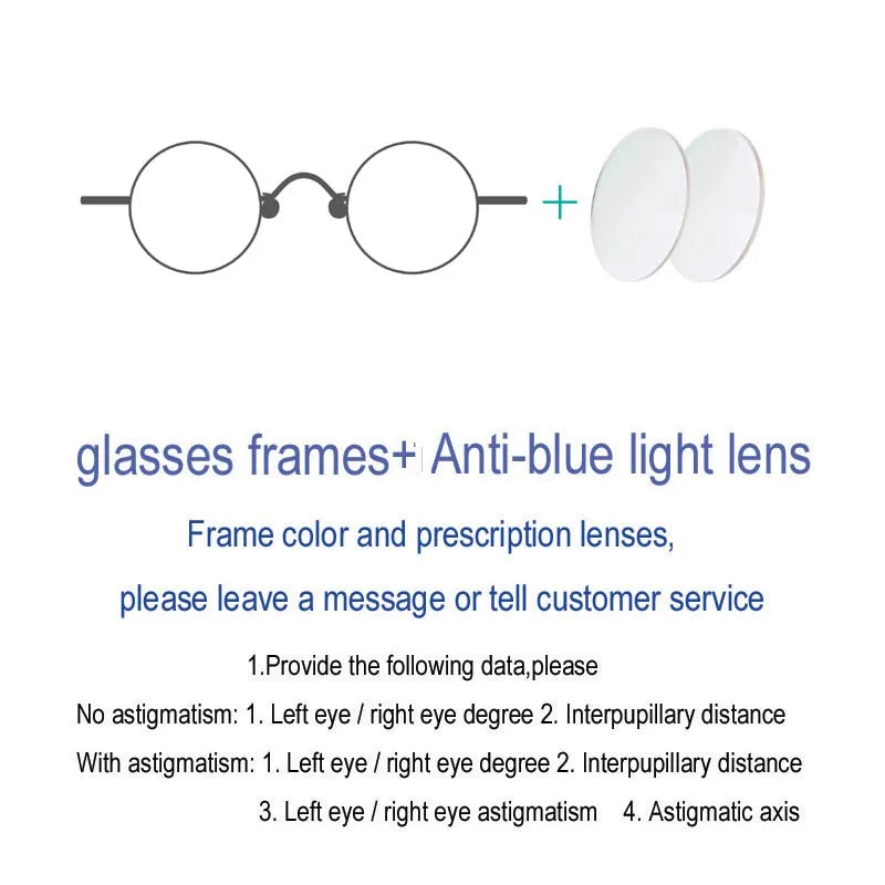 Yujo Unisex Full Rim Small Round Eyeglasses Acetate Y036