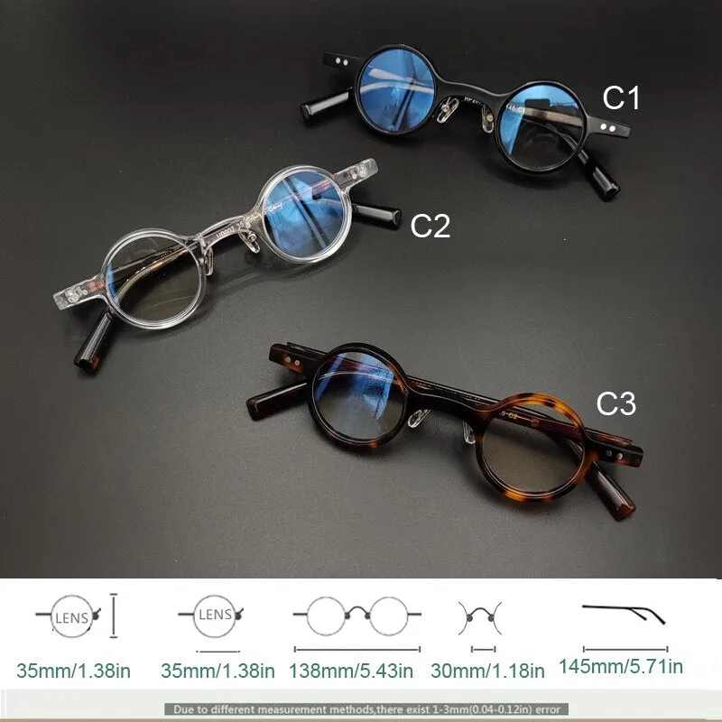 Yujo Unisex Full Rim Small Round Eyeglasses Acetate Y036