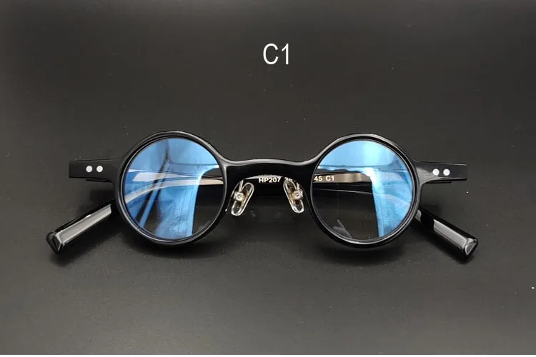 Yujo Unisex Full Rim Small Round Eyeglasses Acetate Y036