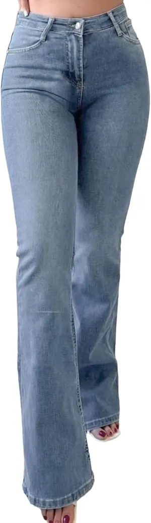 ZERMOM Women's Flare Jeans Mid Rise Bell Bottom Denim Pants