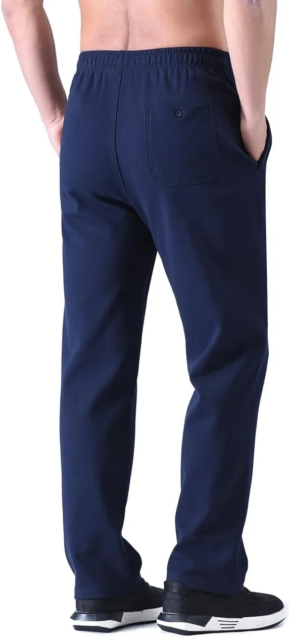 Zoulee Men's Front Zip Open-Bottom Sports Pants Sweatpants Trousers